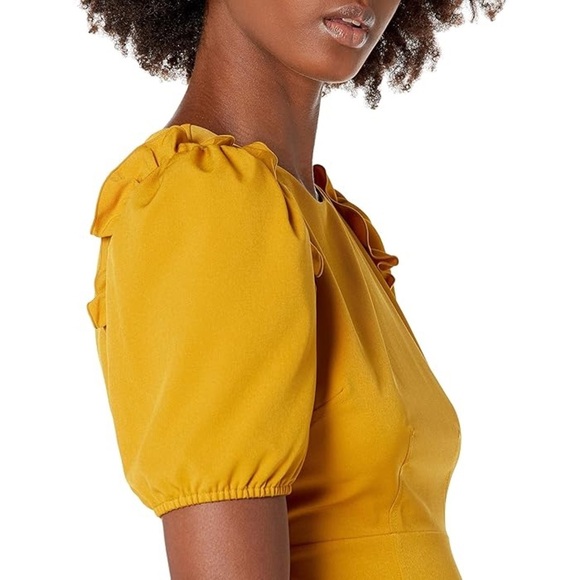 New Women's Florence Puff Half Sleeve Empire Waist Fit and Flare Dress women’s 8 - Picture 3 of 16